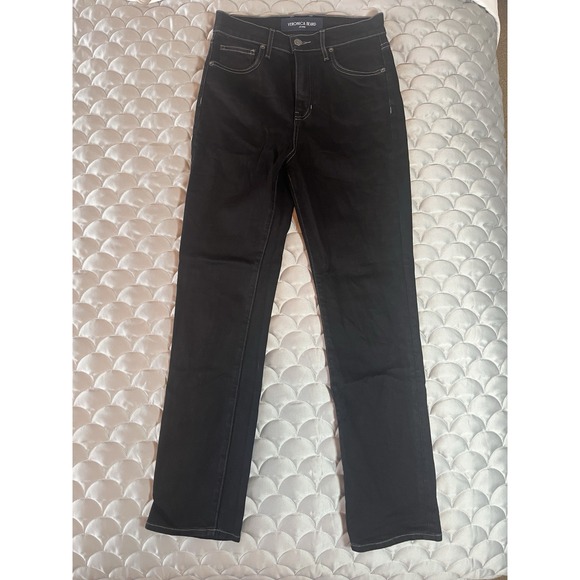 Veronica Beard Women's Alenah Slim Straight High Rise Jeans Size 27 Onyx Black - Picture 5 of 9
